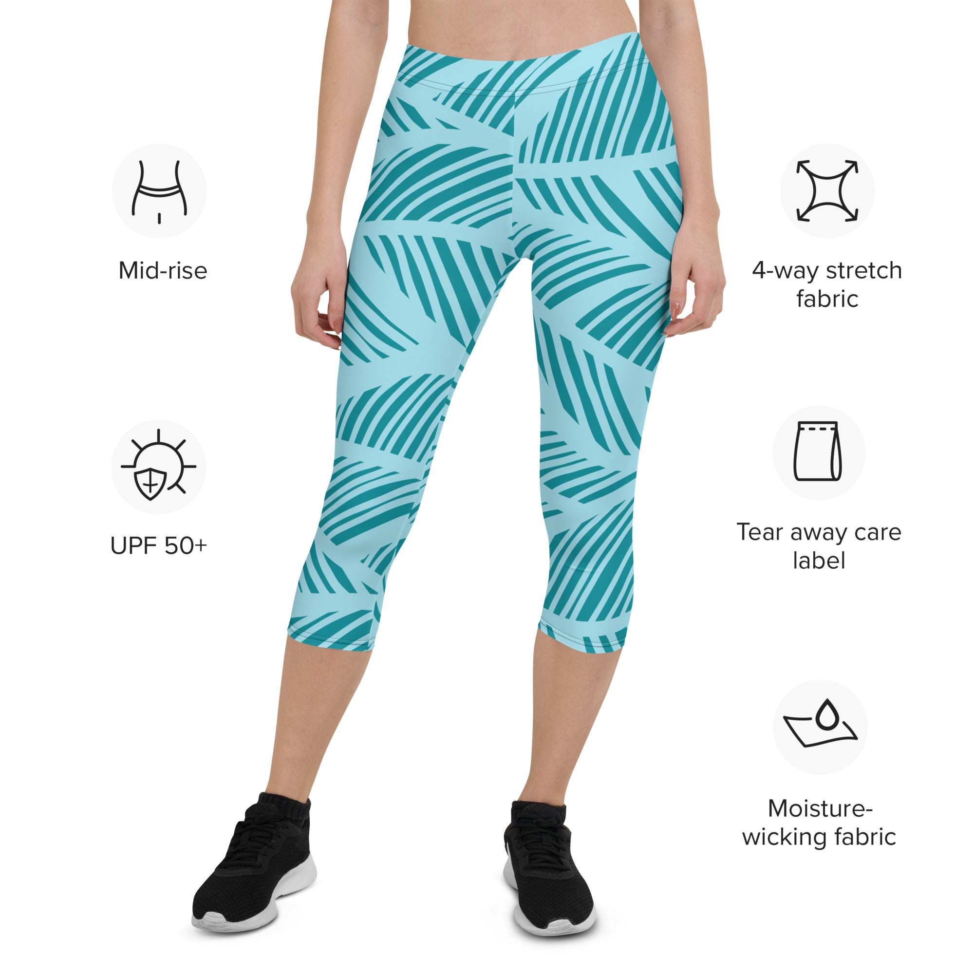 Light blue patterned Capri Leggings Bangura Brand